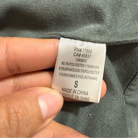 Chaser Faux Suede Long Sleeve Draped Open Front Jacket Gray Size S - Picture 6 of 8